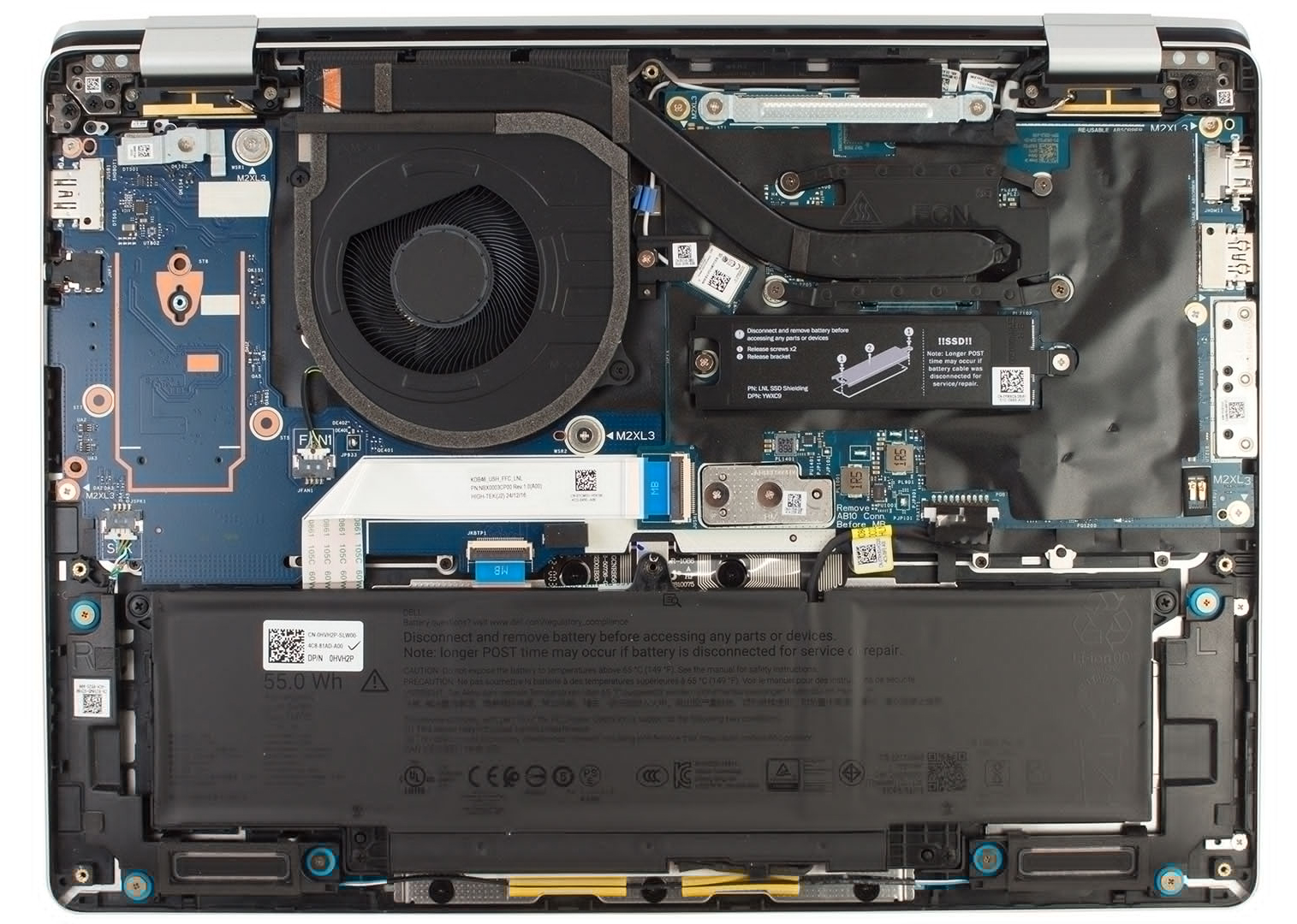Internal Photo of Dell Pro 14 Plus PB14250 PB14255 0XTJ7G CPU Fan heatsink original (DELL PB14250)